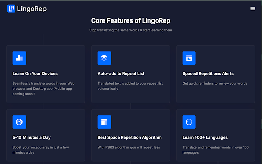 LingoRep - Translate, Repeat, Memorize