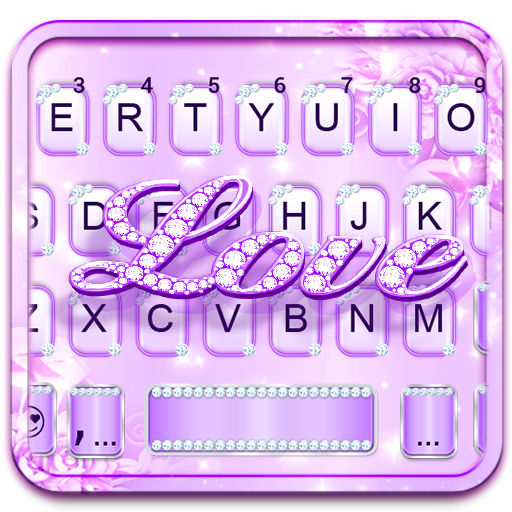 Purple Diamond Love Keyboard Theme