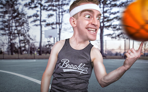 Man playing basketball