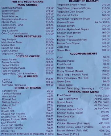 Hotel Suyog menu 