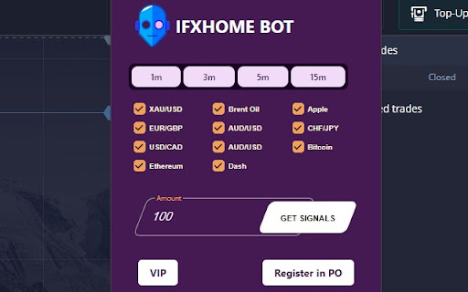 PocketOption - free BOT - IFXHOME Trader