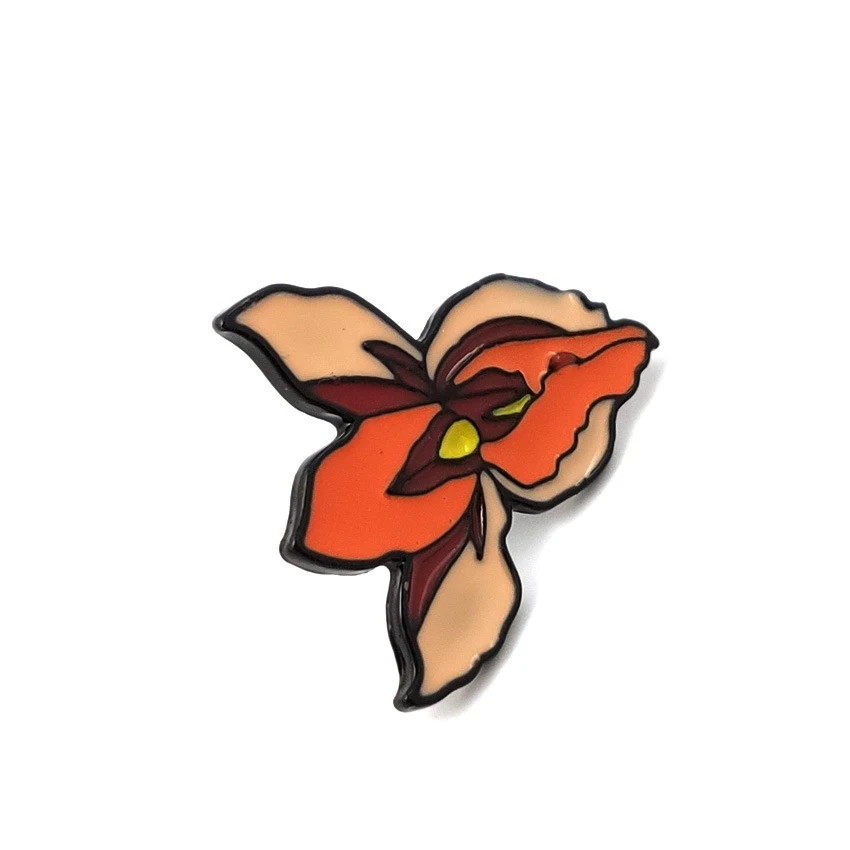 Épingle à broche en forme d'utérus avec motif floral Overlord, un accessoire unique et symbolique pour un style audacieux.