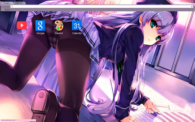 Cute ecchi girl theme 1366x768 chrome extension