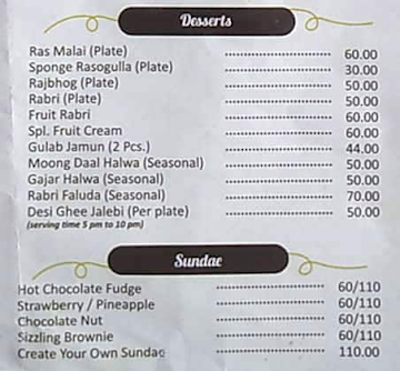 Shri Shyam Dairy menu 