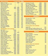 Orange Cakes & Bakers menu 1