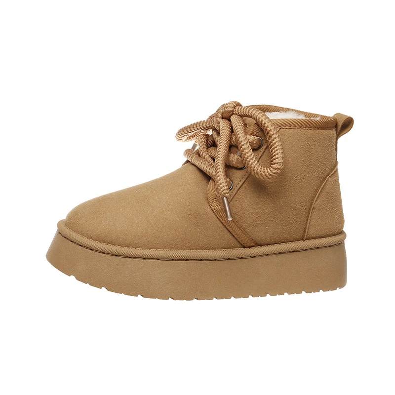 Damen Schnür-Schneestiefel All-Match bequem warm winterfest. Die perfekten Stiefel für kalte Tage, bieten Komfort und Stil.