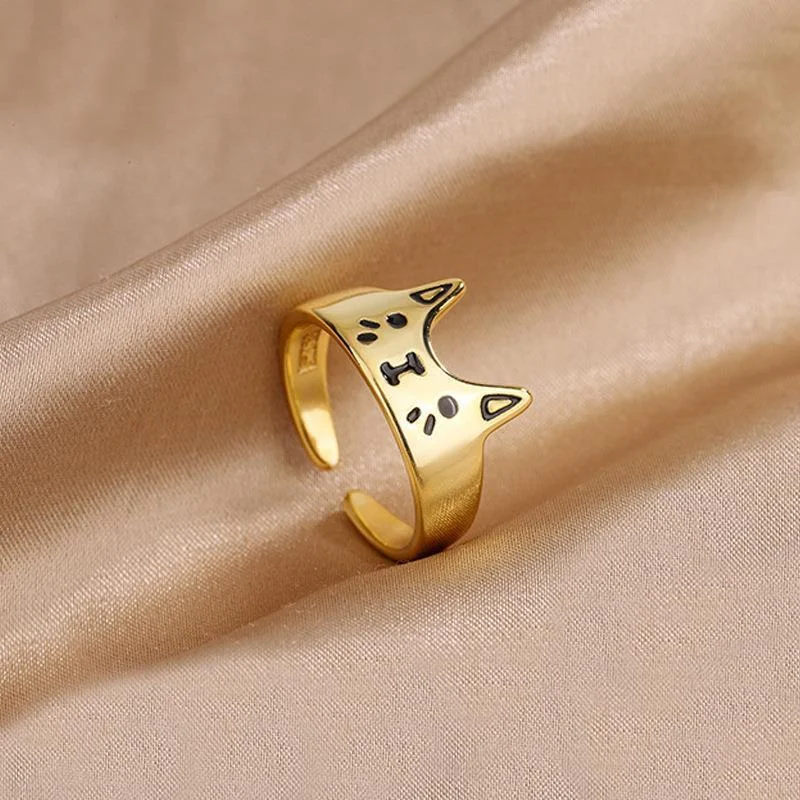 Title 5, Bague Chat Mignonne en Époxy pour Femme