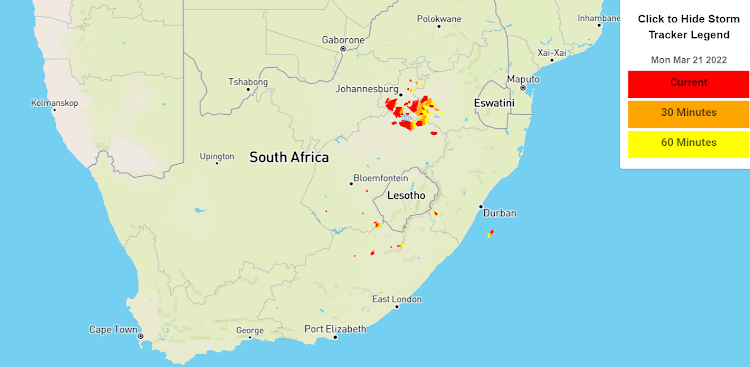 The SA Weather Service has predicted storms in Gauteng as Sharpeville celebrates Human Rights Day.