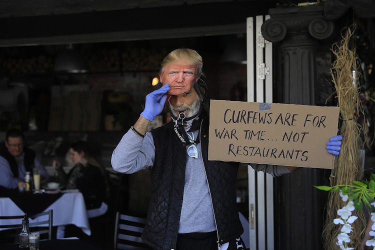 Norwood, Johannesburg. The restaurant industry called for one million seats placed on the streets around South Africa to protest lockdown regulations on July 22 2020.