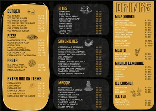 Chai Sutta Bar menu 