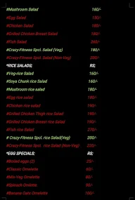 The Crazy Fitness menu 2