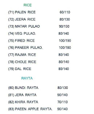 R. S. Food Resturant menu 5