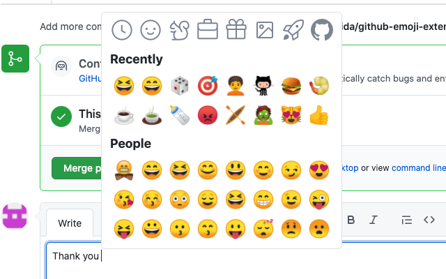 GitHub Emoji Extension Preview image 2