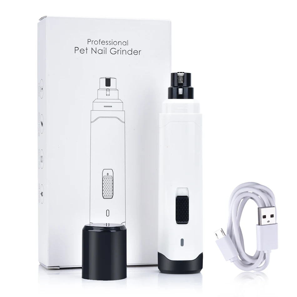 Lixador de unhas para pets com USB, cortador automático para cães e gatos, manicure super potente e segura, cuide das unhas do seu pet.