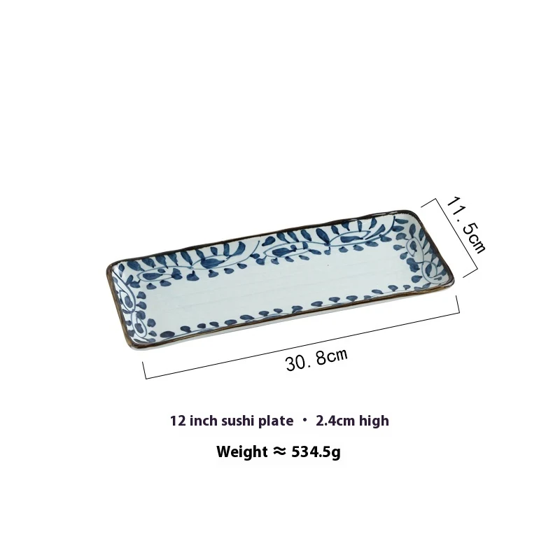 Restaurant Dedicated Household Ceramic Long Plate for Desserts and Snacks. Durable and elegant design perfect for servin