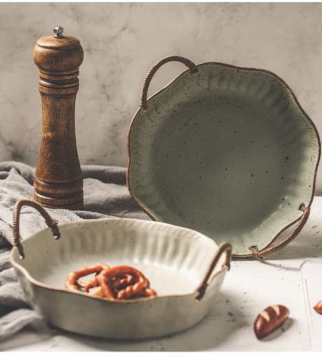 Title 2, Vintage Rough Pottery Portable Fruit Plate, cha...