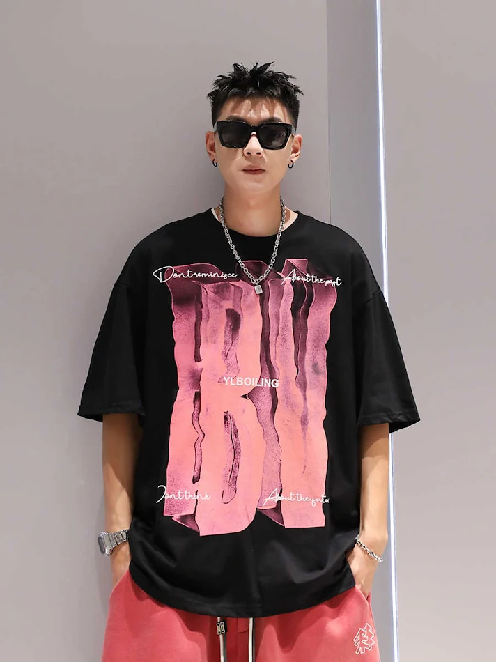 Camiseta 3D Visual Impresión Grandes Letras Manga Corta Algodón. Diseño llamativo, comodidad y estilo. Perfecta para expresar tu individualidad.