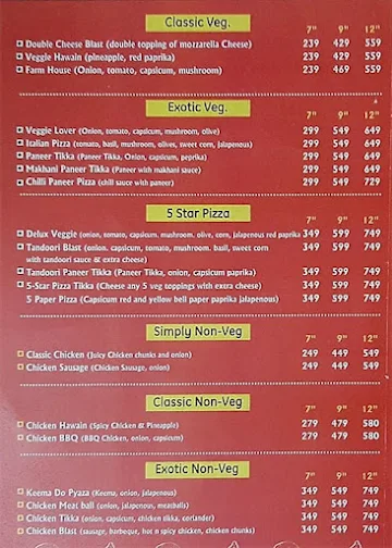 Osm Pizza menu 