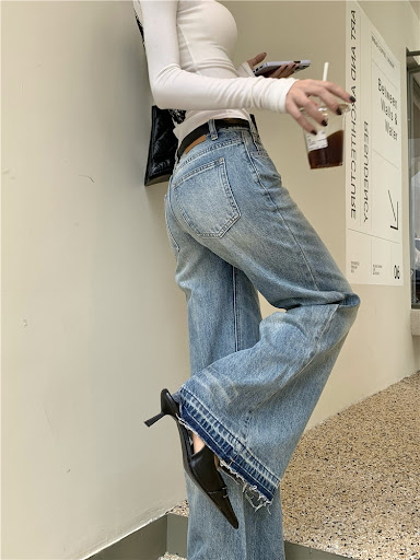 Title 6, American retro jeans for women, low waist, loos...