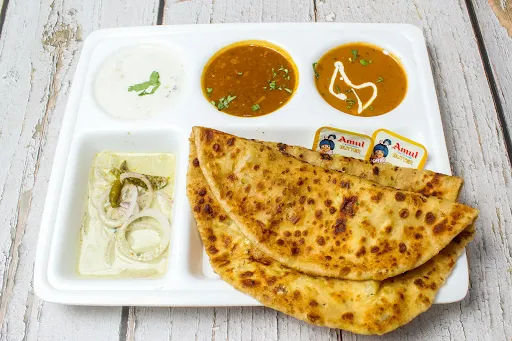 Paneer Paratha Thali.