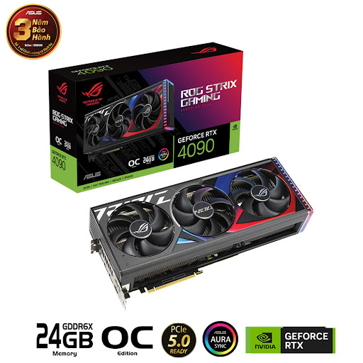 Card màn hình ASUS ROG STRIX RTX4090 -O24G GAMING 24GB GDDR6X (90YV0ID0-M0NM00)