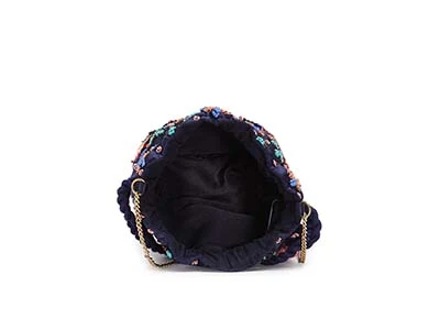 Patanjali Women Bag-Embroidered-Navy - 19.05cmx15 size