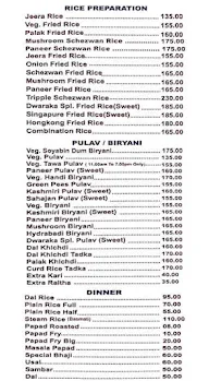 Hotel Dwaraka menu 1