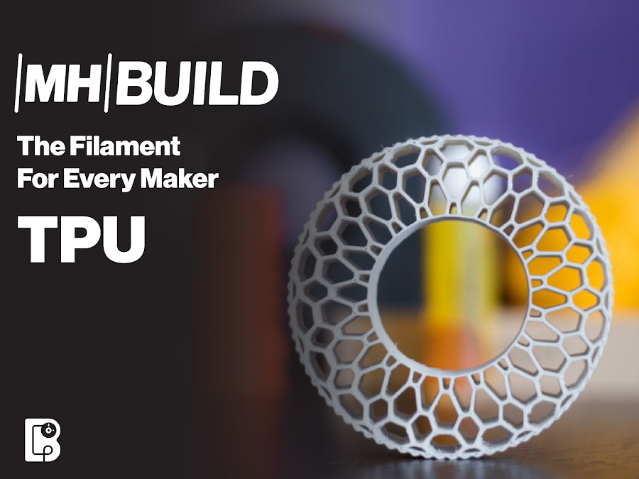 Black MH Build Series TPU Flexible Filament - 2.85mm (1kg)