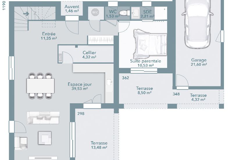  Vente Terrain + Maison - Terrain : 500m² - Maison : 110m² à Pourrières (83910) 