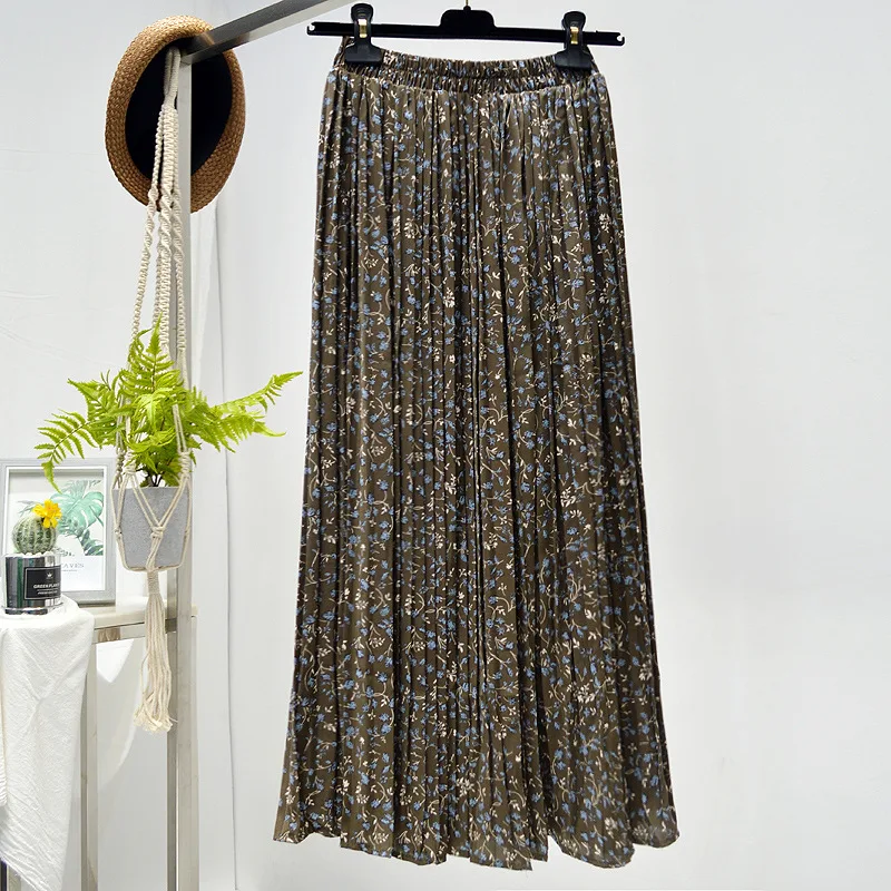 Title 10, Bloemen chiffon geplooide rok voor dames, een e...