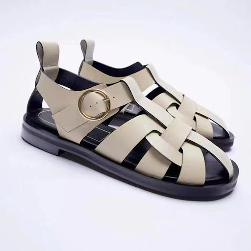 Title 3, Womens casual round toe leather flat sandals, ...