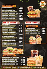 The Burger Experts menu 2