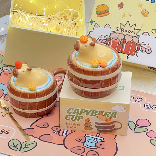 Title 9, Cute Capybara Large Capacity Ceramic Mug. Enjoy...