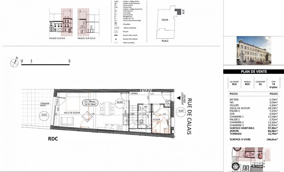 Vente appartement 4 pièces 97 m² à Saint-Omer (62500), 294 000 €