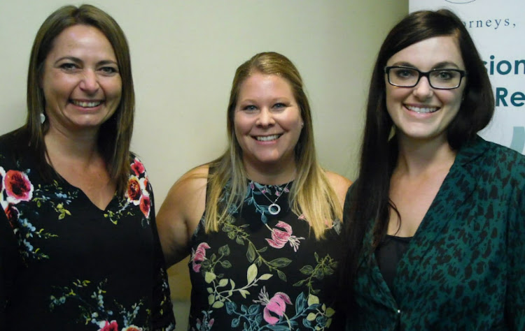 At the talk on harassment were, from left, BWA chair Heather Dutton, guest speaker and director of Goldberg & De Villiers Tracey Mouton and BWA committee member Cassandra Lascelles 14 April 2019