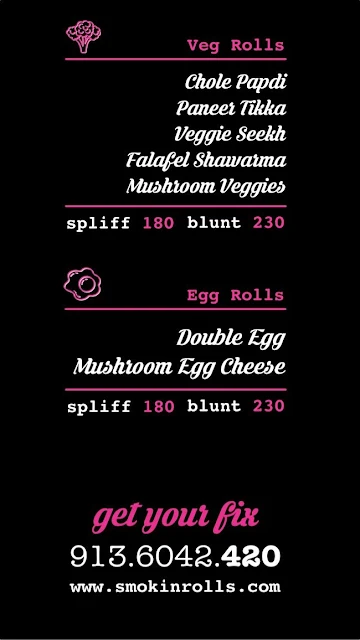 Smokin' Rolls menu 