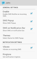 SMS Notifier (SMS Popup) Screenshot
