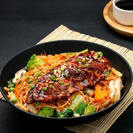 Teriyaki Chicken Stir-Fried Japanese Noodle Bowl