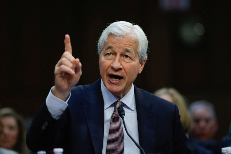 JPMorgan Chase CEO and chair Jamie Dimon gestures as he speaks in this file photograph. Picture: REUTERS/EVELYN HOCKSTEIN