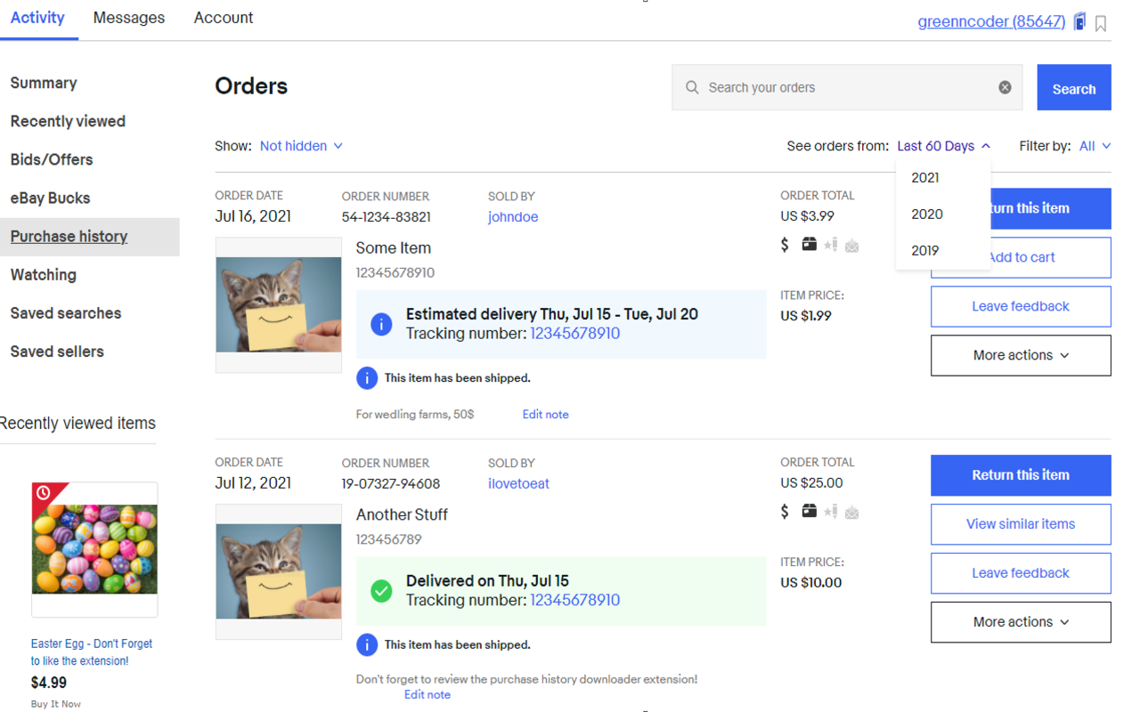 Ebay Purchase History Downloader Preview image 6