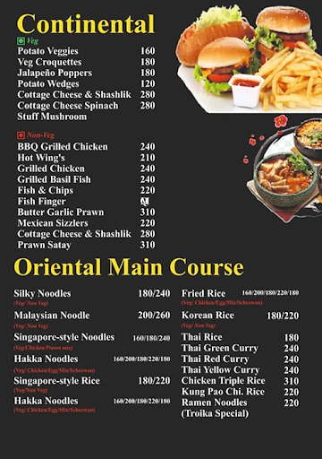 Troika menu 