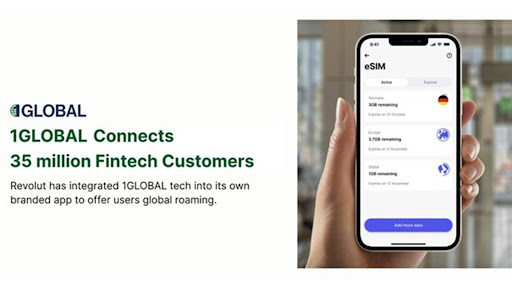 Data Roaming Without Worries, Now in Every App: eSIM Innovator 1GLOBAL gives FinTech its Own Roaming Service. (Graphic: Business Wire)