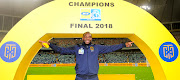 Victorious coach Benni McCarthy celebrates after his Cape Town City beat SuperSport United via a penalty shootout to win the MTN8 final at Moses Mabhida Stadium in Durban on September 29, 2018.