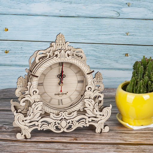 Title 6, Wood Color Fashion Creative Wooden Clock 3D Puz...