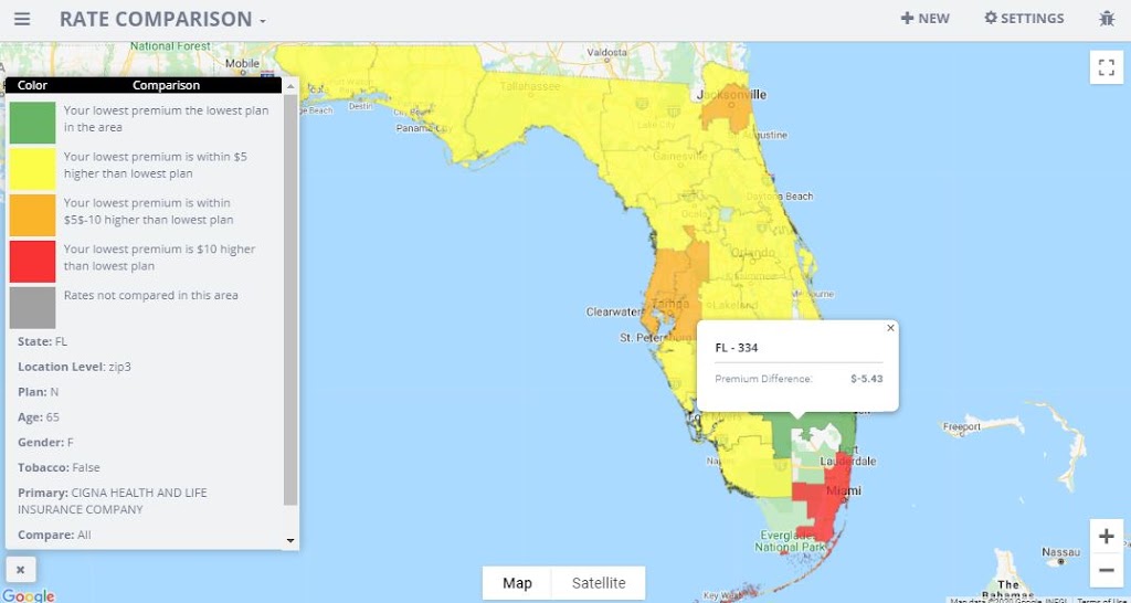 Cigna FL Map