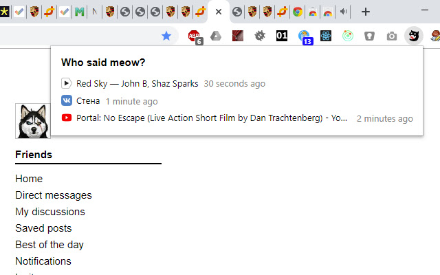 Who said meow? chrome extension