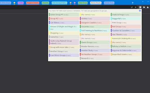 Tab Groups List