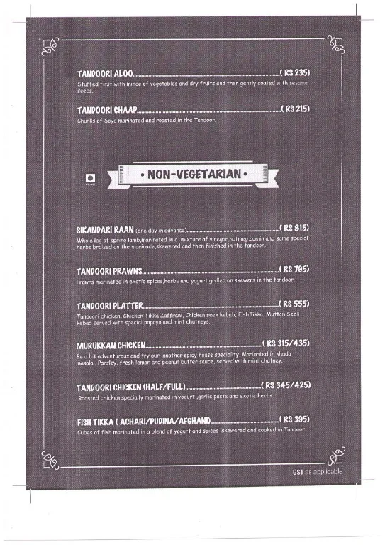 Street Kitchen menu 