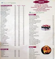 The Cake House menu 1