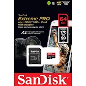 Thẻ Nhớ Sandisk Extreme Pro 64Gb Chip A2 V30 170Mb/S Siêu Bền Hàng Chính Hãng